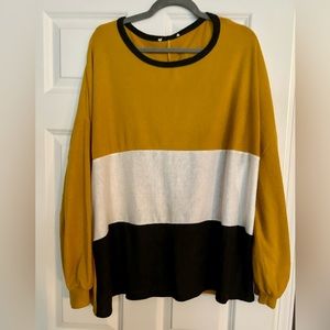 Light color block sweater